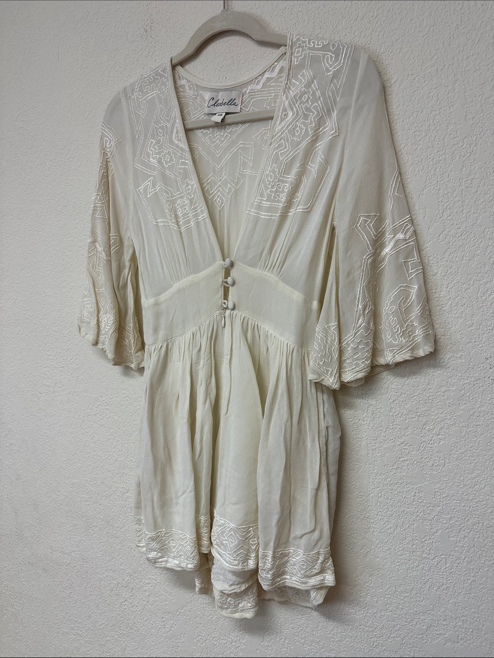 Cleobella womans embroidered cream ivory romper size XS - Picture 2 of 4